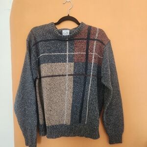 100% Cotton Plaid Crewneck Sweater